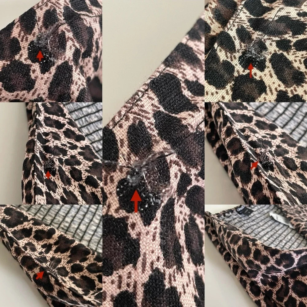 Express Leopard Print Linen Crop Tube Top with Front Tie Women’s Large NWT - Picture 8 of 13